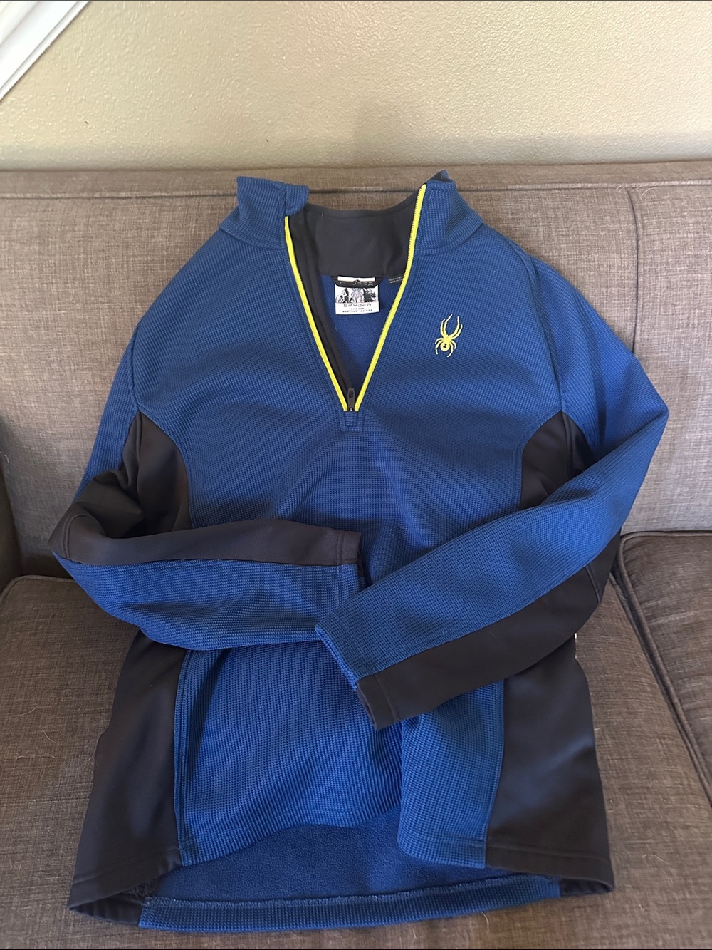Spyder Men's Blue Half-Zip Athletic Pullover Jacket